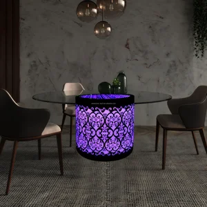 Multicolor Acrylic Dining Table Rgb Restaurant Party Decoration Furniture Glowing Led Dining Table