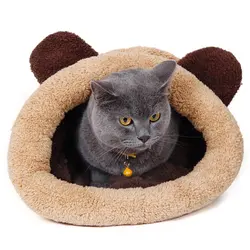 Custom Brand FBA Service Flannel Fleece Cat Kitty snuggle Cave Bed for Cat and Puppy NO 1