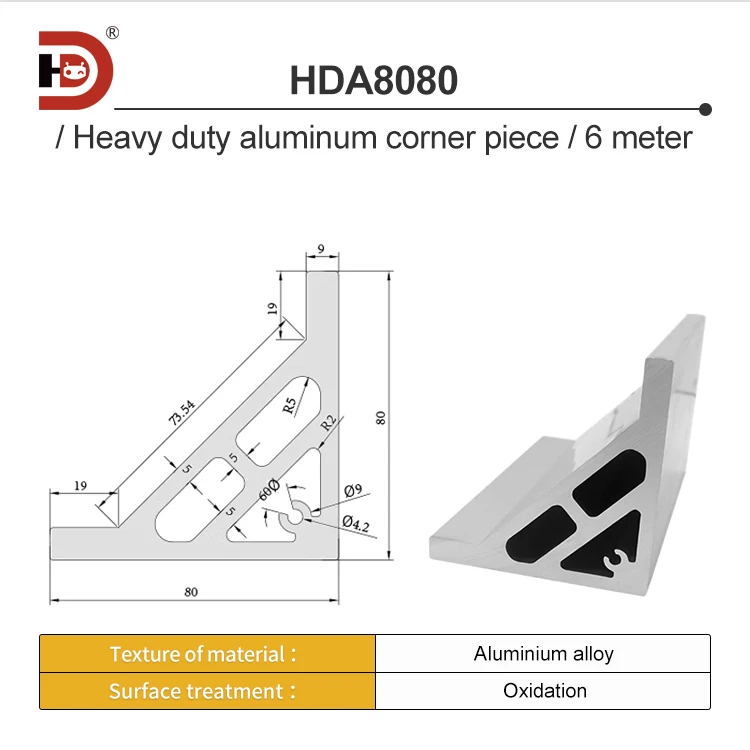 Industrial Aluminum 5353 Profile Accessories 8080 Reinforced Heavy-duty Profile Frame Connectors Fixed 90 Degree Bracket manufacture