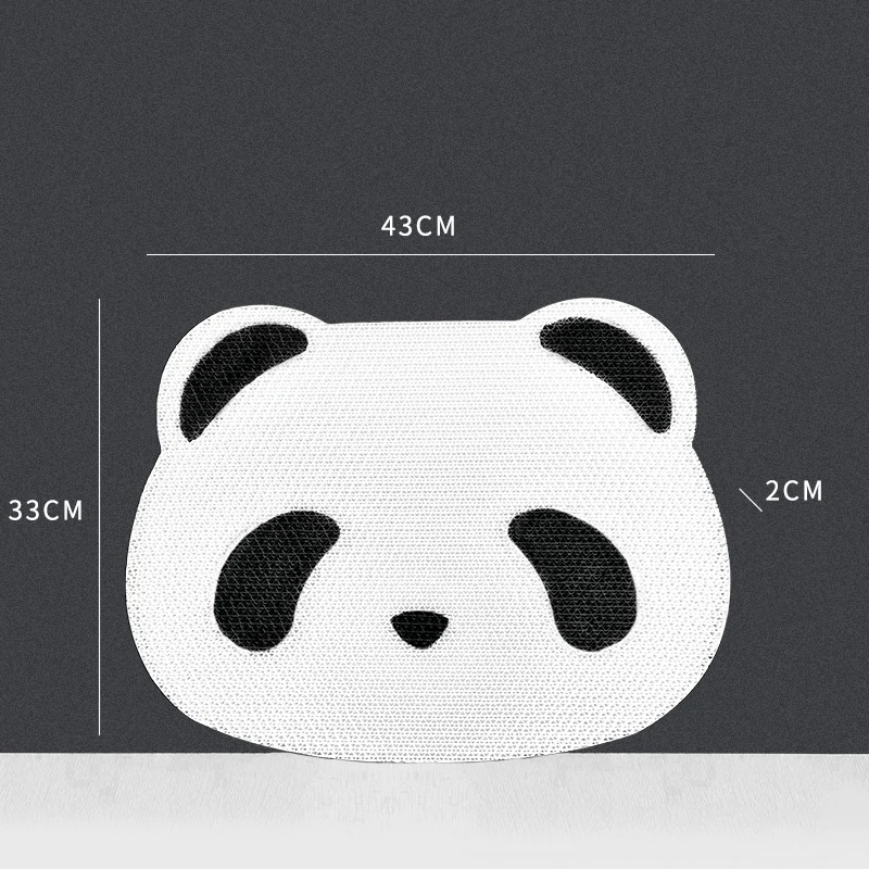 RetoScratch Panda Cat Scratcher - Reversible Wall/Floor Stick-On, Corrugated Cardboard