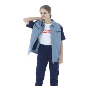 Summer Unisex Mechanic Work Uniforms Short Sleeve Anti-static Breathable High-grade Tooling