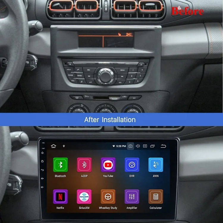 Autoradio Android Navigation Player pour Citroen C3-XR 2019 - 2020  Multimédia Stéréo WiFi Vidéo 2din