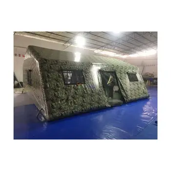 Giant Outdoor Inflatable Army Camouflage Tent air Army Green Tent Blowup Cube Cabin Family Camping for Storage Party Event