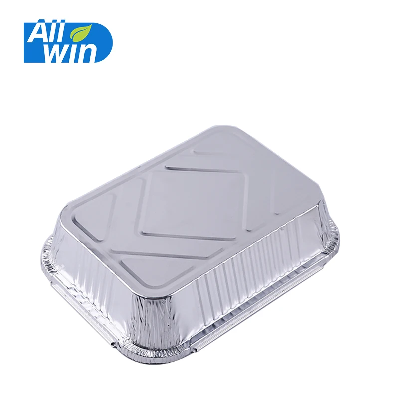 1750 мл OEM логотип, алюминиевая фольга для упаковки продуктов, одноразовый небольшой контейнер-поднос из фольги