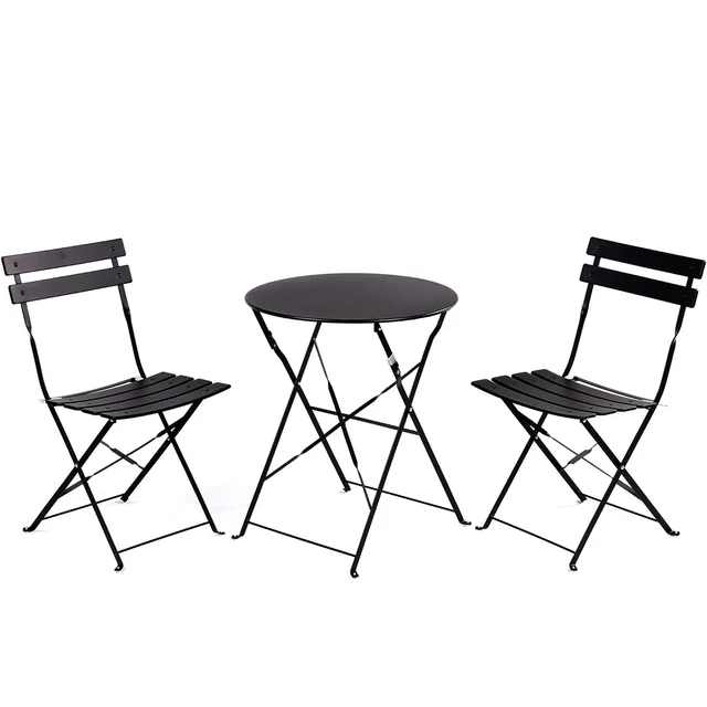 HOMECOME outdoor furniture,3-Pieces patio premium bistro set,Folded garden table&chair,coffee conversation set for patio