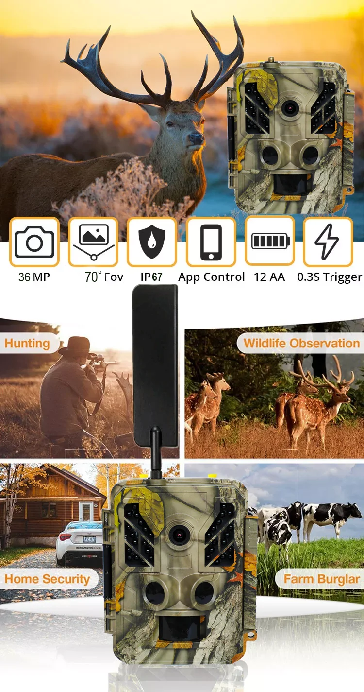 4G Hunting Outdoor Trail Camera IP67 Waterproof Night Vision