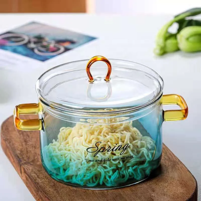 Kitchen Cookware Sets Soup Pot Glass Borosilicate Glass Cooking Pot With Glass Cover