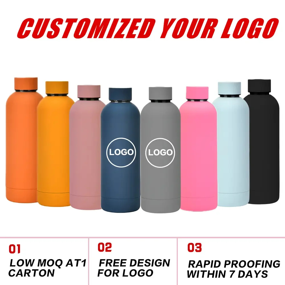 Low Moq Factory Customized Vacuum Insulated Thermal Drink Bottle Black ...