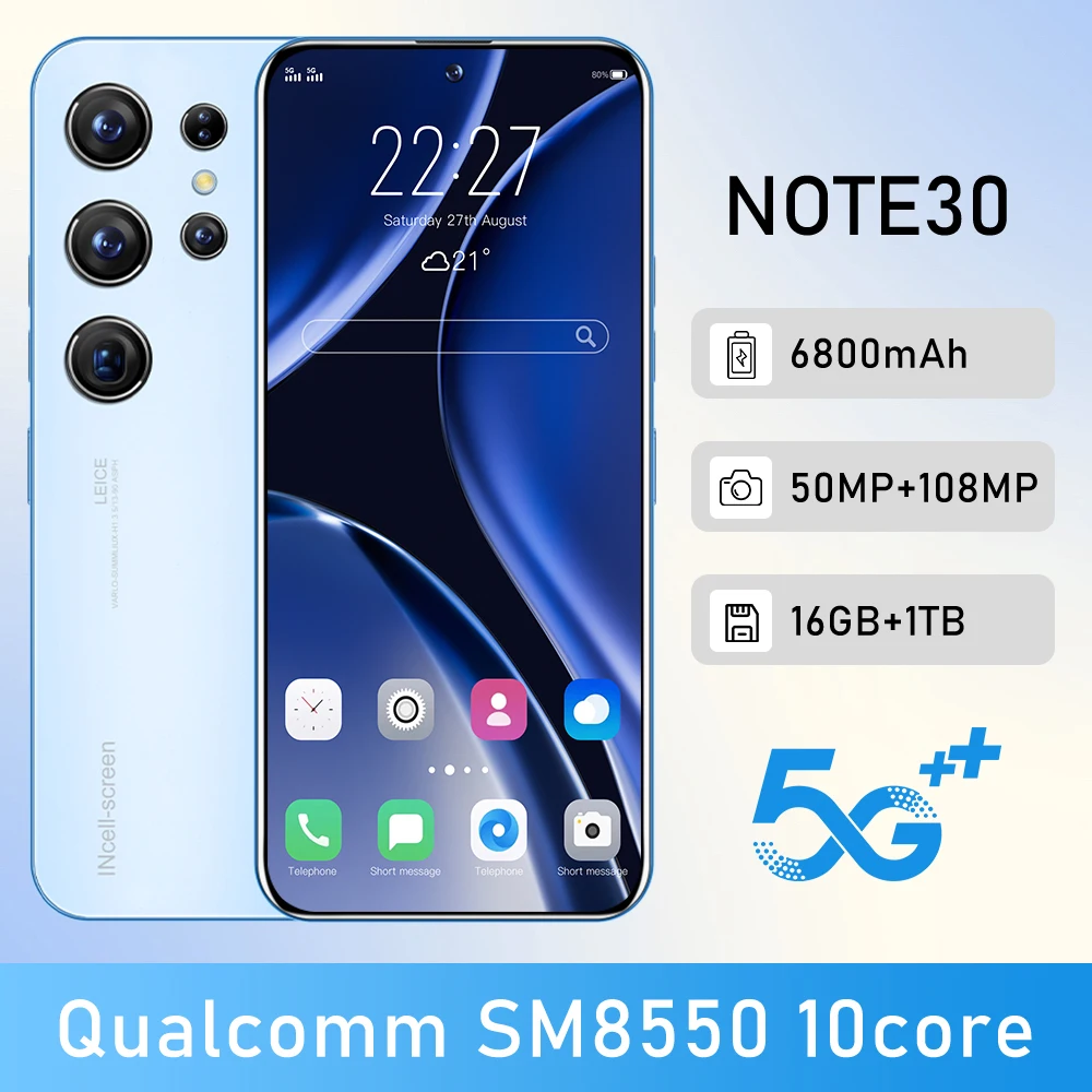 2023 Note30 Ultra Redmi Note 10 Pro Max Back Cover Unlocked Global Version Cell Mobile Phones