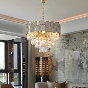 Interior Decoration Hanging Kitchen Lighting Modern Smoke Crystal Chandelier Luxury for Home