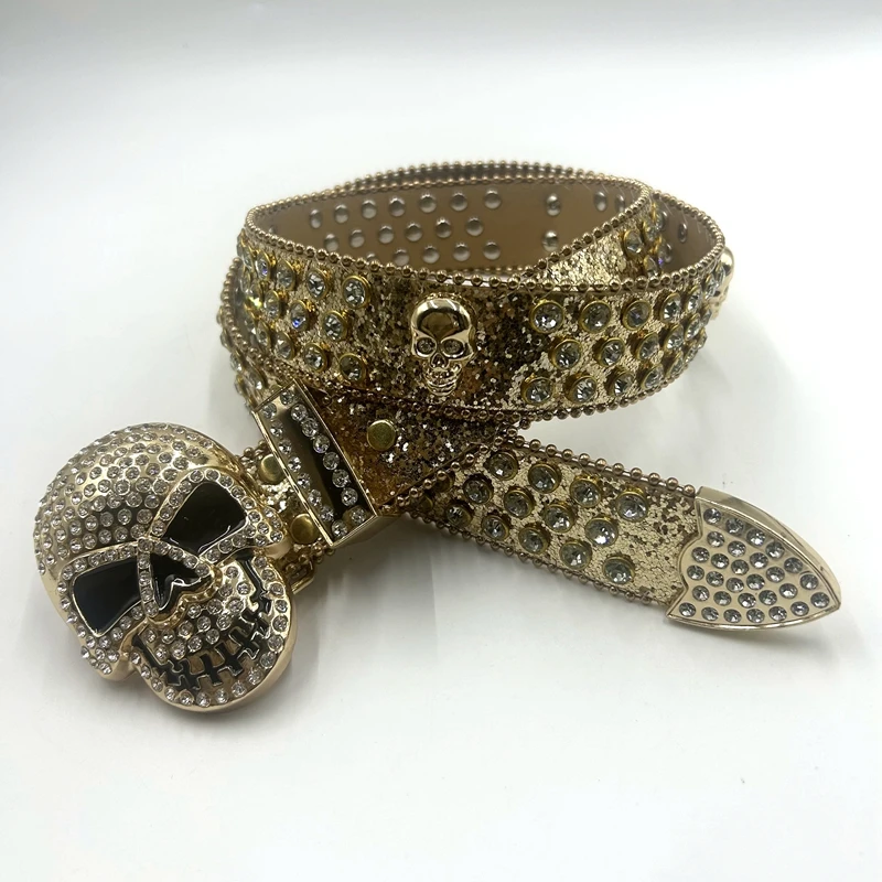 Metal Plate Rhinesrone Buckle Belt Women main image 4