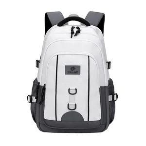 custom logo Wholesale Fashion Large Capacity Waterproof Polyester Lining Zipper College Multi-pocket School Backpack Air Cushion Belt Unisex