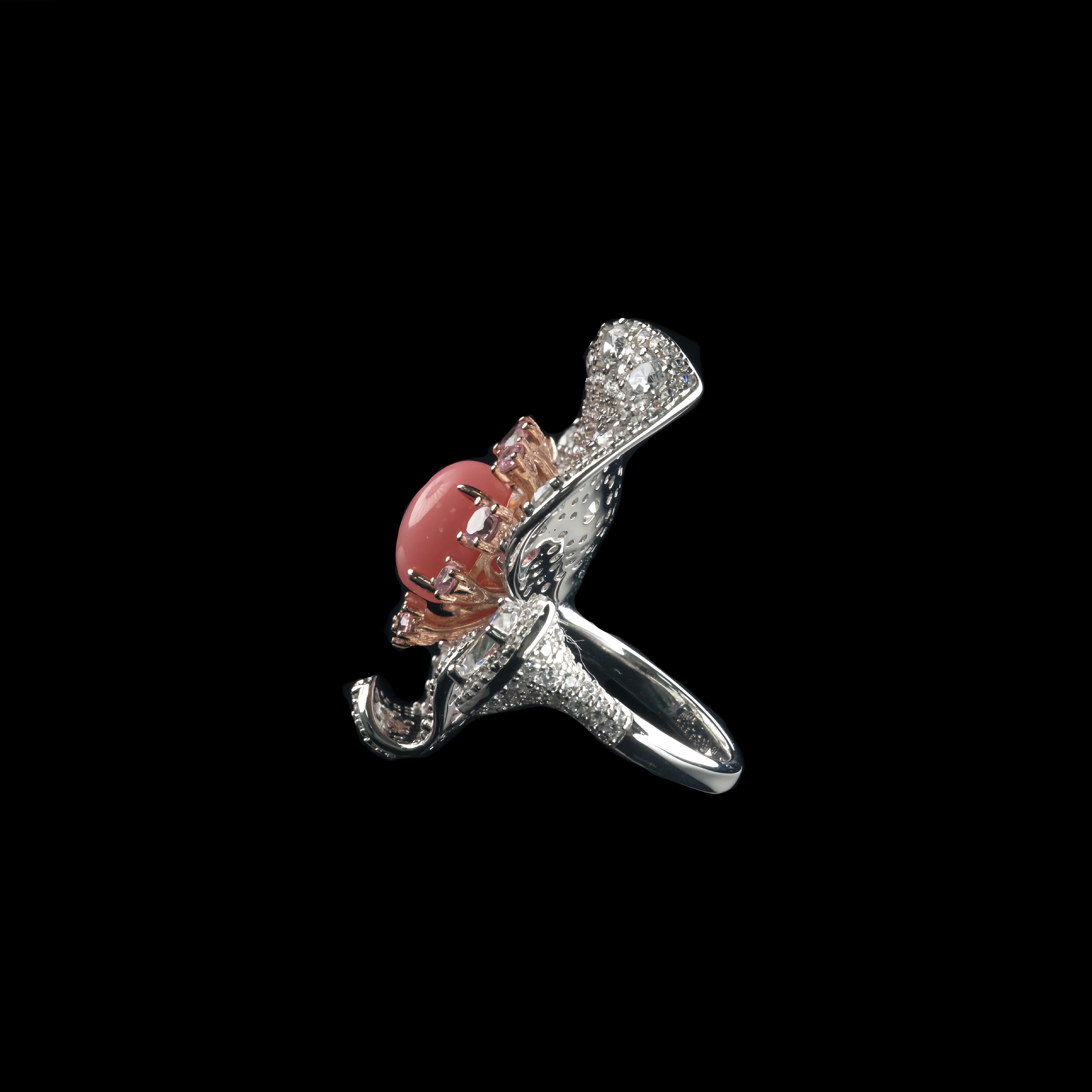 MUSHAN Jewelry Factory Luxury Designer 925 Sterling Silver Rings Women Fine Jewelry Pink High Carbon Diamond Flower Wedding Ring