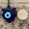 4CM heart-shaped blue eye pendant