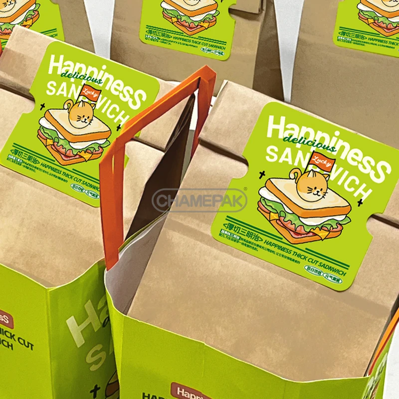 Custom Sandwich Breakfast Wrapping Portable Hamburger Food Packaging Disposable Kraft Paper Box