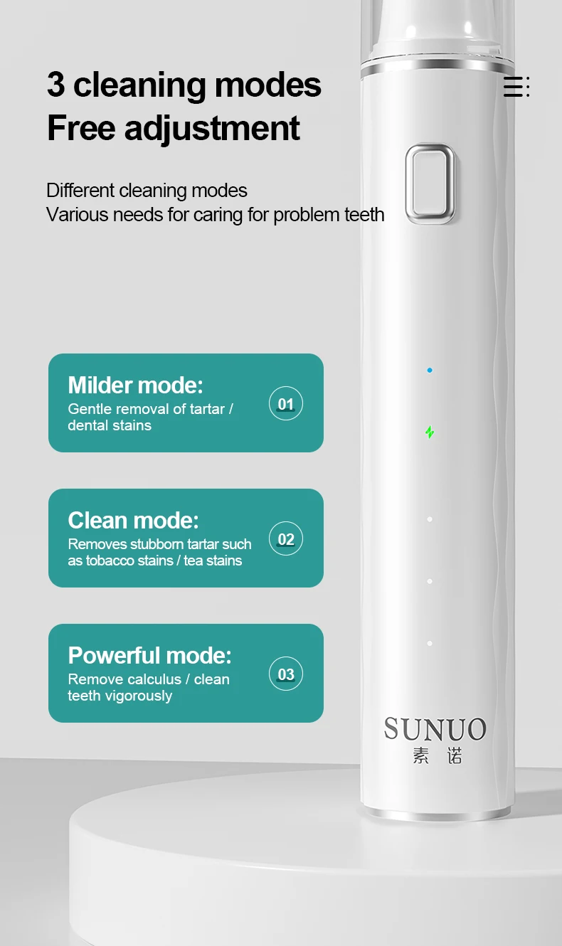 Sunuo T12 2021 New model wifi IPX7 42kHz visual ultrasonicelectric tooth dental calculus remover with camera