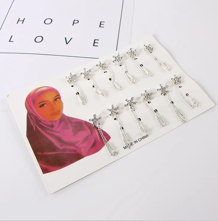 30 Snag Whit & Nero PERNI HIJAB PIN SPILLE Sciarpa Musulmana Hijab Abaya PIN 55mm 