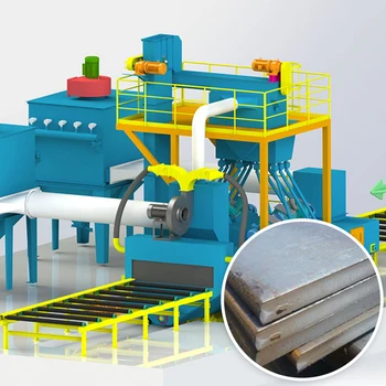 Roller Conveyor Type Steel Plate Automatic Shot Blasting and Painting Machine