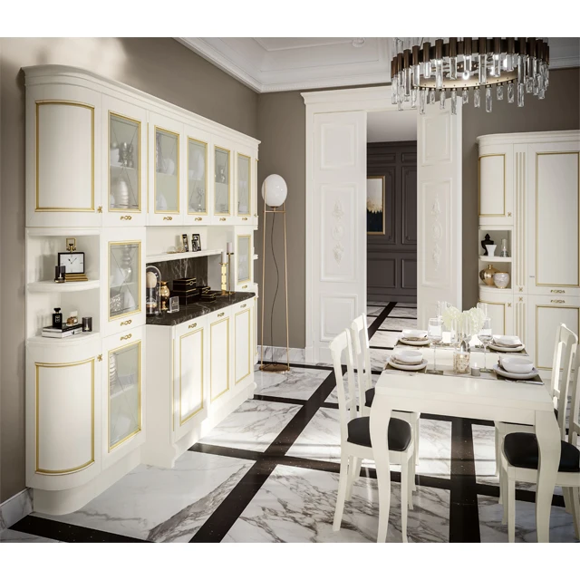 American classic cream colored luxury kitchen with fitted appliances Stock  Photo by ©iriana88w 121709840