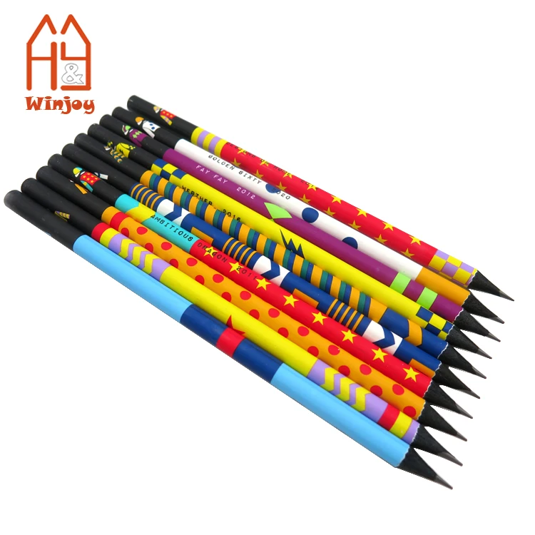 10PCS Black Wood HB Pencil With Colorful Diamond School Writing Pencils Gif 