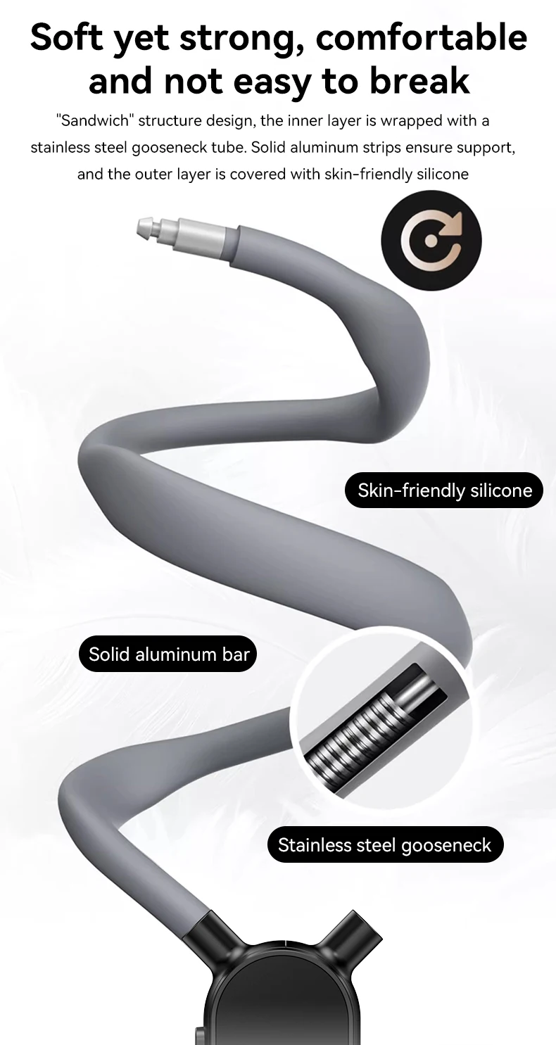 Bulk Content Creator Neck Hanger Magnetic Phone Mount with Adjustable Multi Angle Damping Shaft for Vlog