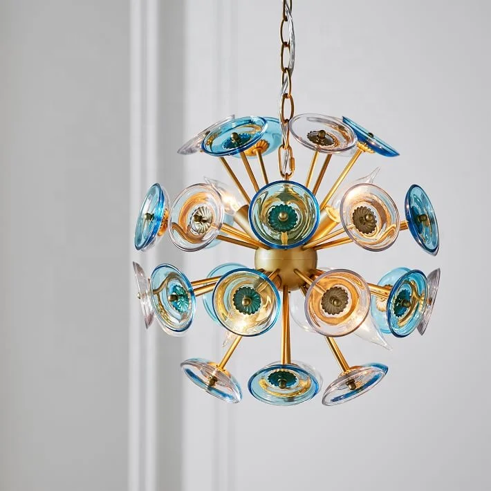 Luxury Coloured Glass Circular Chandelier Nordic Color Glass Pendant lamp Dinner room modern pendant kitchen pendant lighting