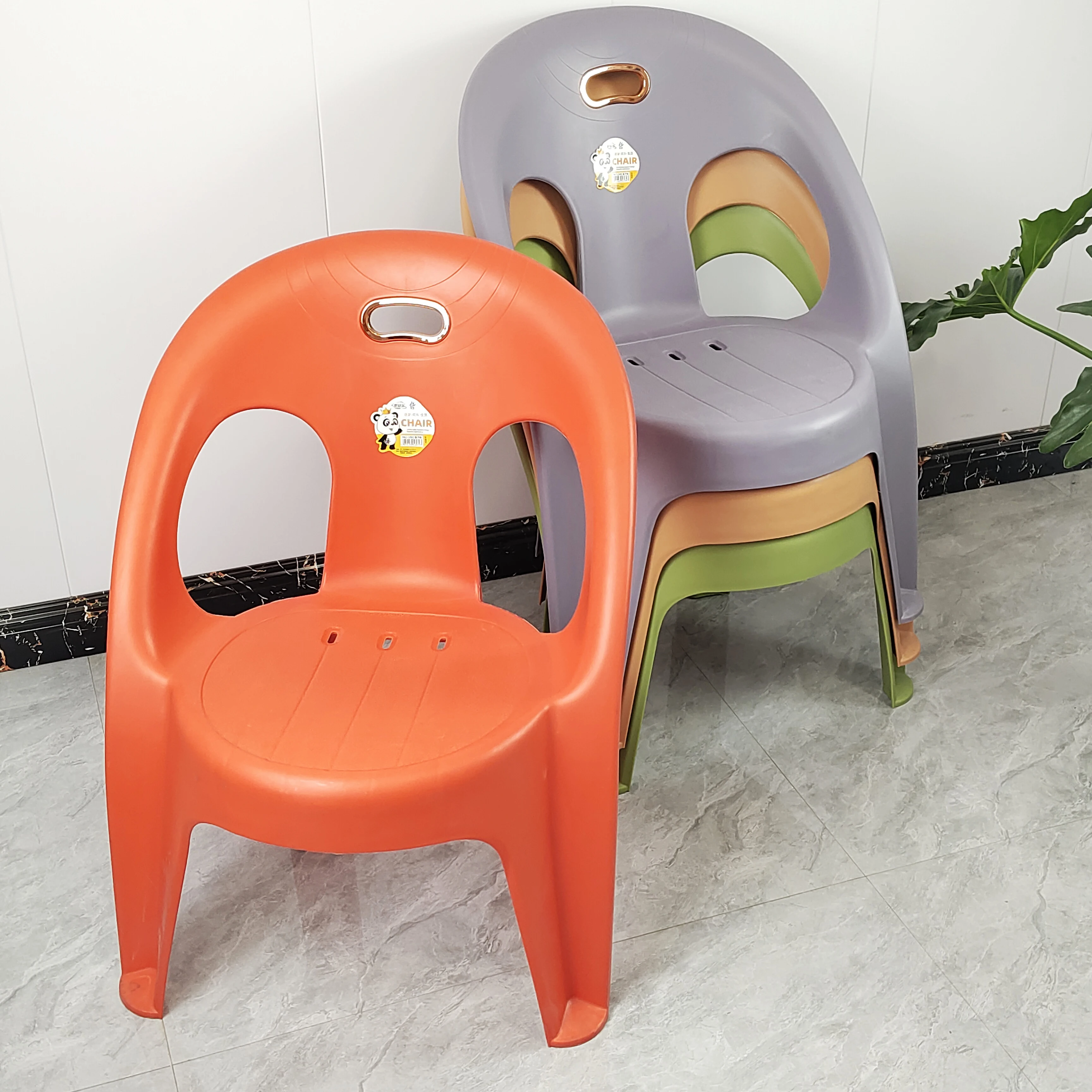 Wholesale High Quality Plastic PP Chair School Kindergarten Home Use Small  Size Furniture Stacking Coloful Plastic Chair