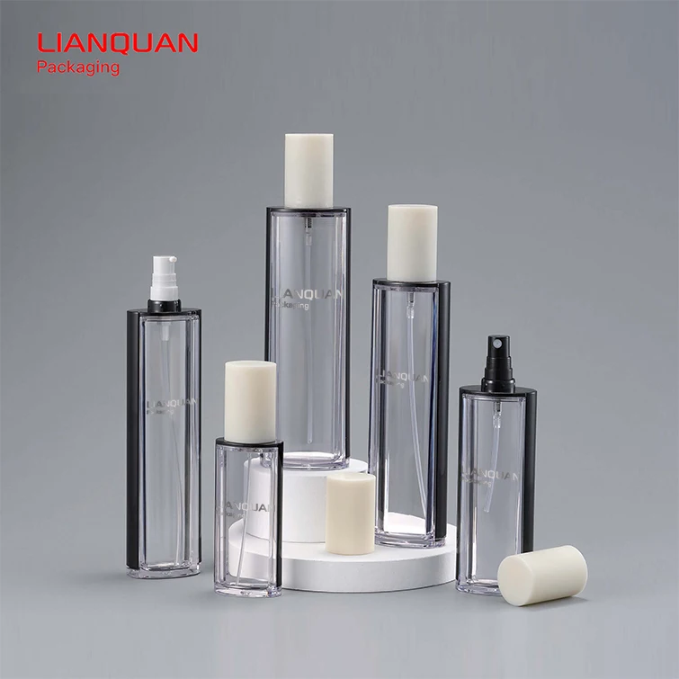 Изготовленная на заказ косметическая упаковка прозрачная бутылка для распыления PETG пластиковая