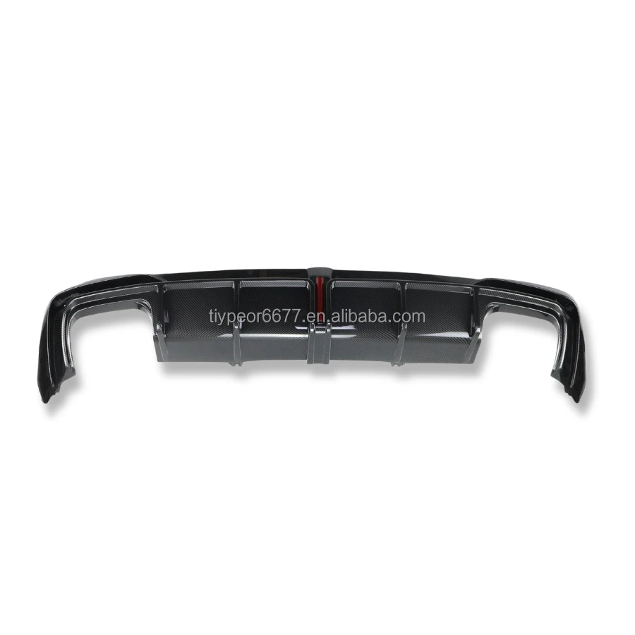 product tiypeor car body kits for audi a4l 2020   2023 car rear bumper diffuser with led light spoiler splitter back lip tuning-11