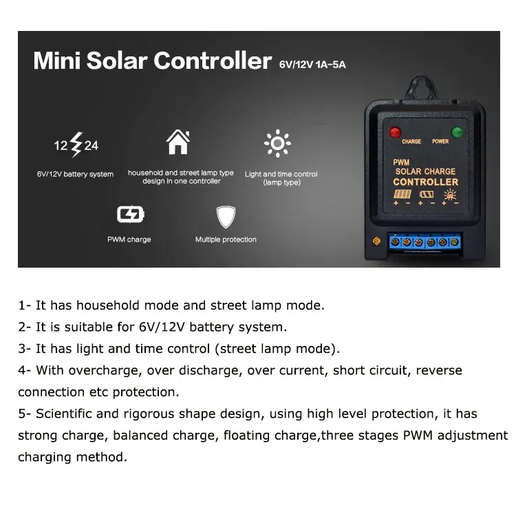 Hot Pwm 6v/12v 3a Pwm Street Light Solar Charge Controller Lead Acid ...