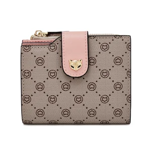 New style custom logo PU leather small booth wallet multifunctional women ultra-thin ID card bank card coin wallet women Purse