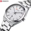 5 white dial silver strap