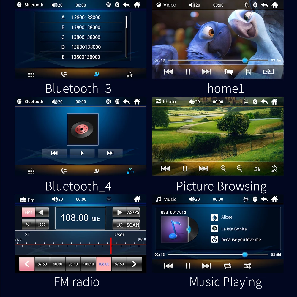 Bestree auto electronics USB charging 7 inch double din car stereo mp5 player auto stereo audio radio music player