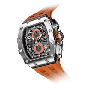 Top New Luxury Brand Skeleton Wristwatch 5 ATM Waterproof 316L Stainless Steel Quartz for Fashion and Business