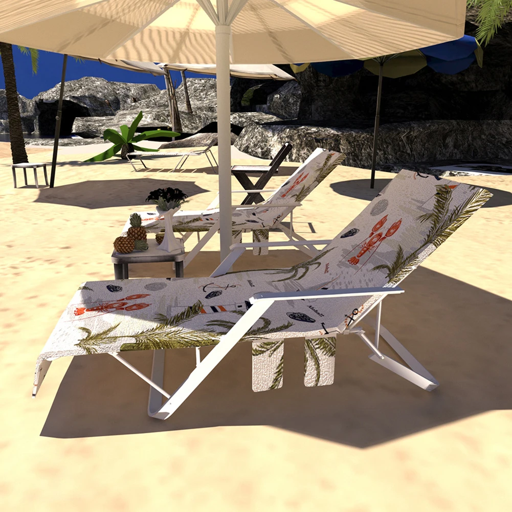Bl _ Raya Cactus Flamingo Lounge Silla Funda Toalla de playa para tomar el sol con bolsillo 