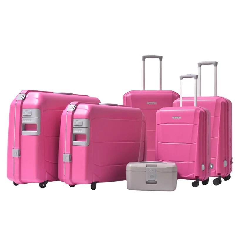 PP Custom Design Hard Shell Luggage Durable Travel Trolley Suitcase 5 Piece Luggage Set