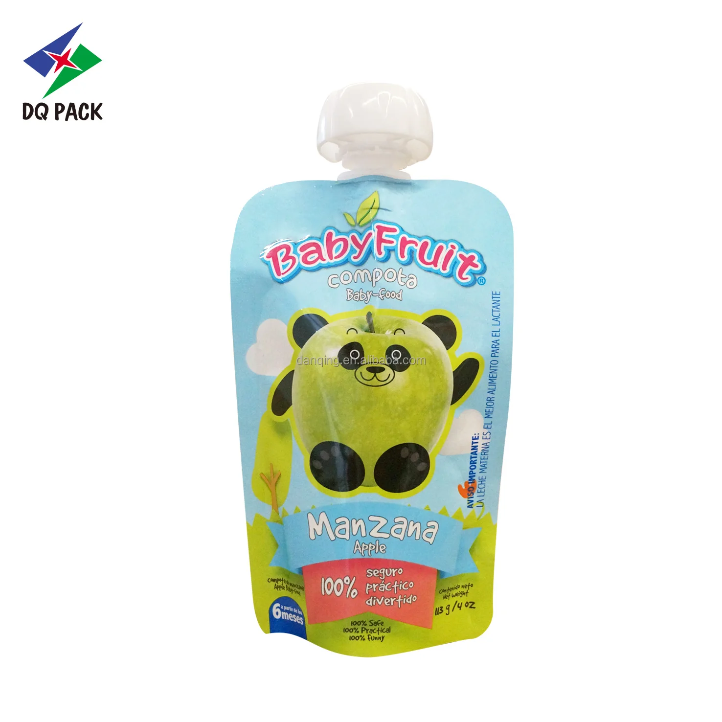 DQ PACK Custom Printing Recyclable Laminated Material Baby Food Spout Pouch