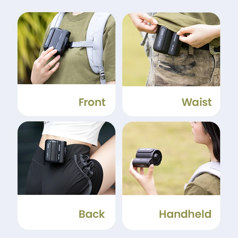 New Listing Wearable Operated Flexible Desk Cute Small Personal Belt Clip on Waist Portable Cooling Guangdong Electric Fan