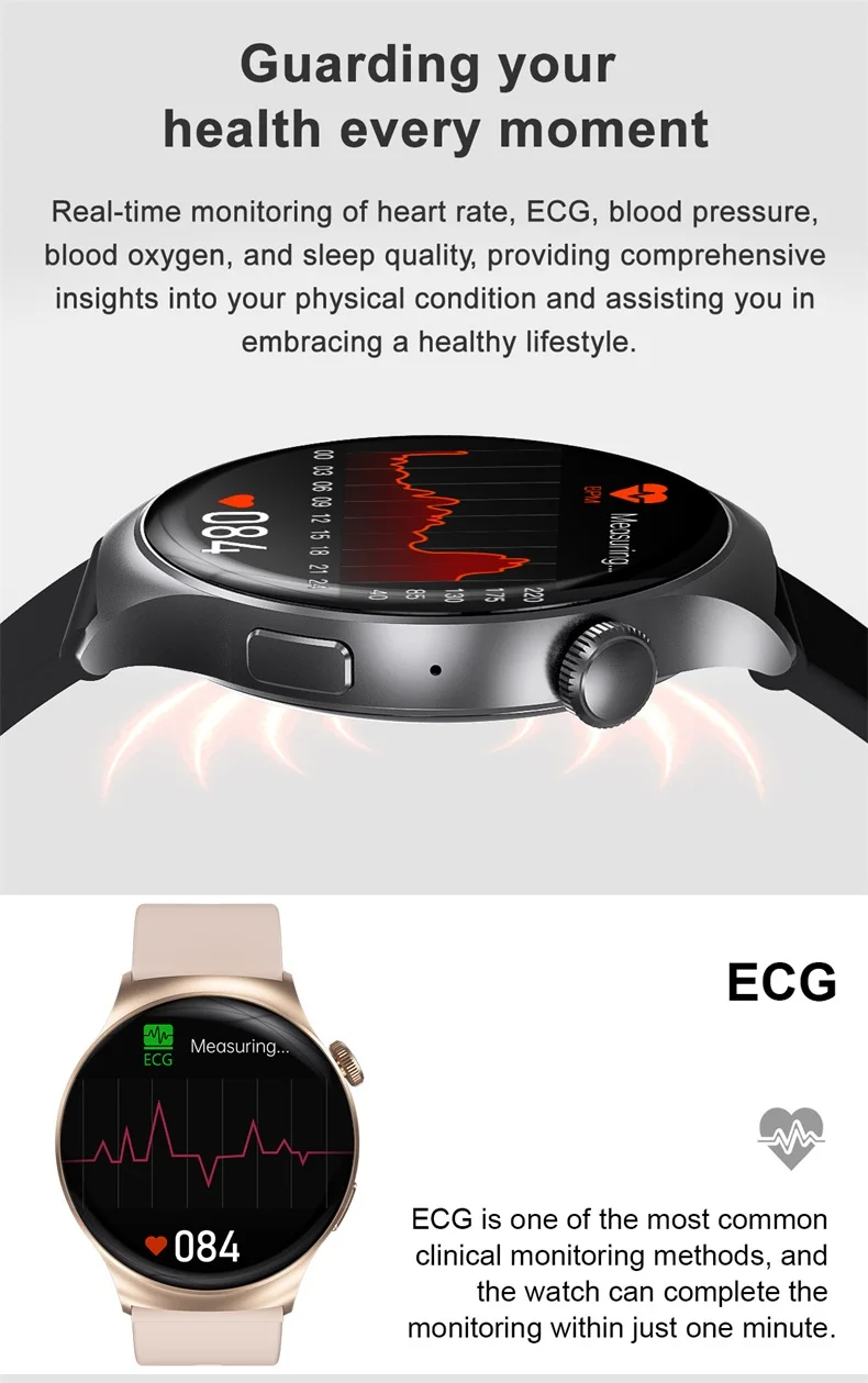 1,5-palčni HD okrogel polni zaslon na dotik NFC Compass Smartwatch športne ure BT Call pametna ura za moške ženske DT4 Mate (12).jpg