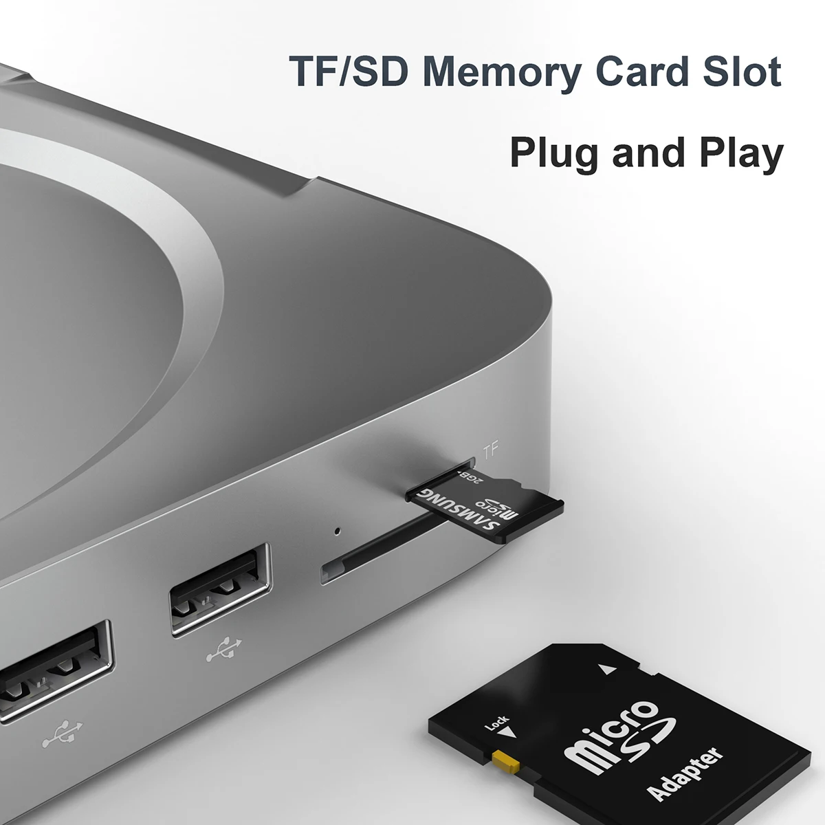 12 in 1 Mac Mini Dock with Hard Drive Enclosure HDMI VGA Type-C Stand Hub for Mac Mini M1