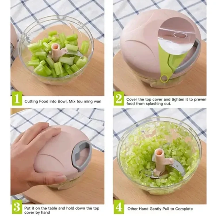 Kitchen Accessories Portable Hand Pull String Garlic Mincer Onion Cutter Hand Press Garl aperçu 4