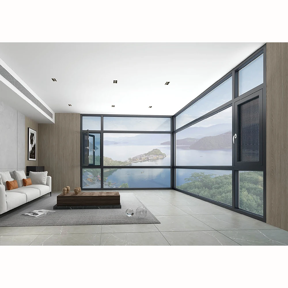 Modern Hurricane Impact Aluminum Frame Double Glass Side-hung Windows Durable Material for Apartment
