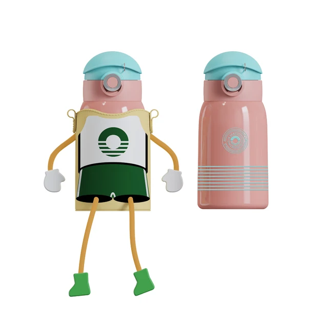 Hot Sale Unique Design Doul Wall Stainless Steel Water Bottle Children Multi-Colored Plastic Lid Cute Gift Drinkware New Arrival
