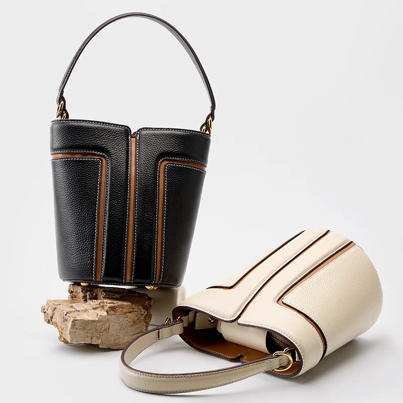 Fashion Design High Quality Customize Logo Lady Leather Crossbody Shoulder Bag Leather Hand Bag for Women’s Bucket Bag