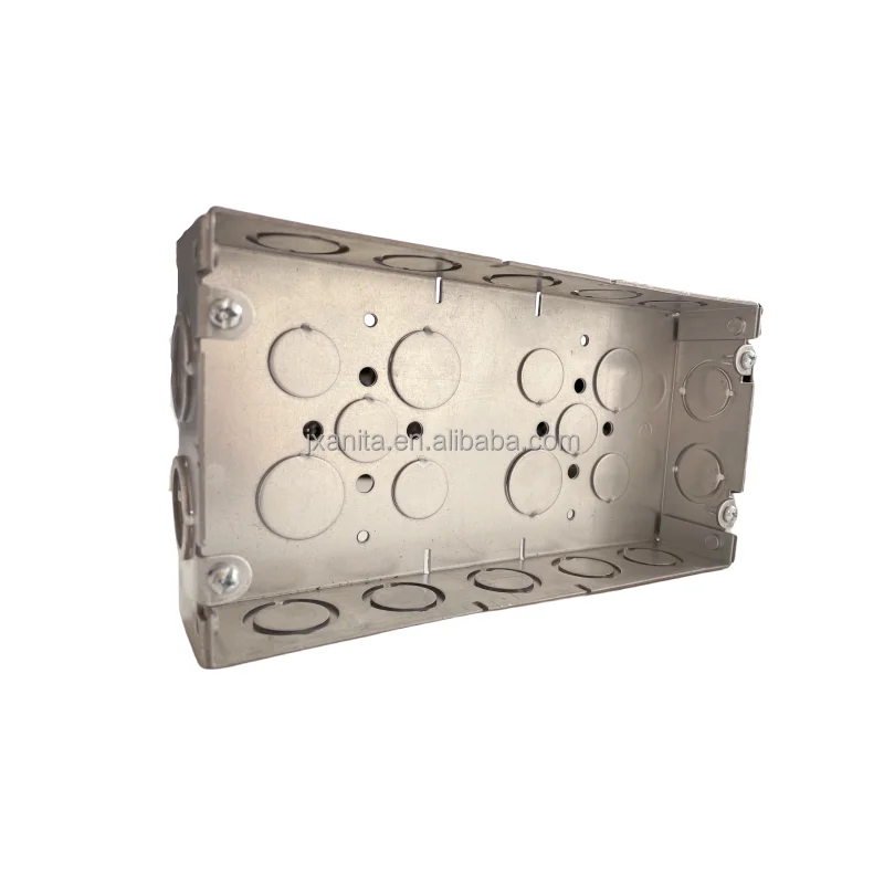 3gang Galvanized Steel Silver Gang Box With Concentric Knockouts