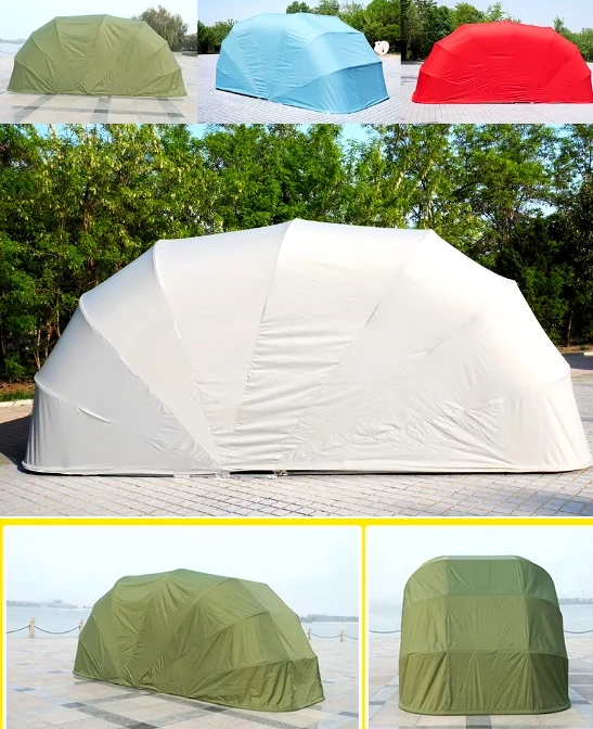 Retractable Carport Small-Medium Size Weatherproof Foldable Car Shelter Completely Folded