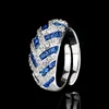 Anillo de cristal azul puntiagudo de tamaño ajustable