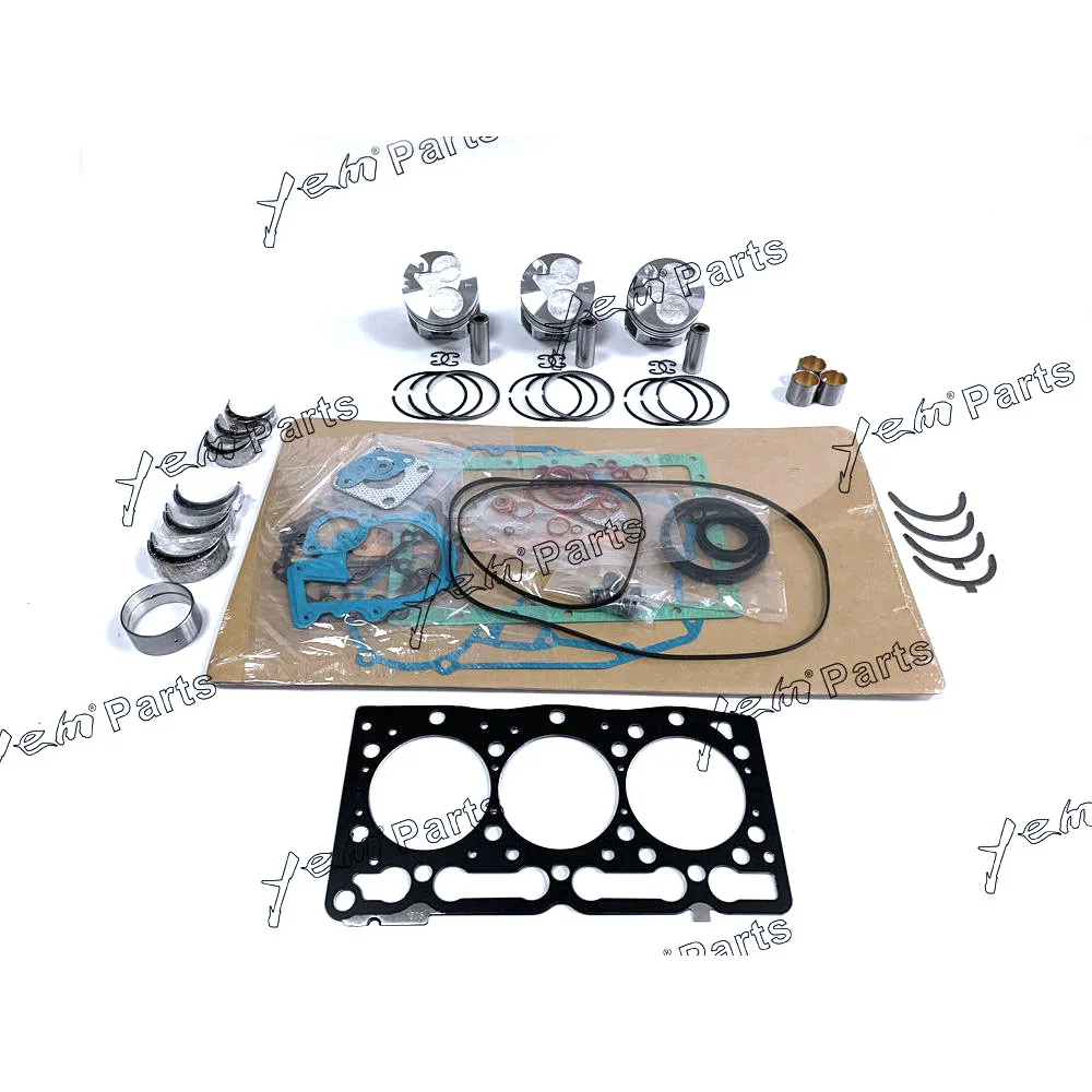 D1105 Overhaul Kit With Pistons Rings Set Full Gasket Kit Engine Bearings Valve for Kubota Engine 4