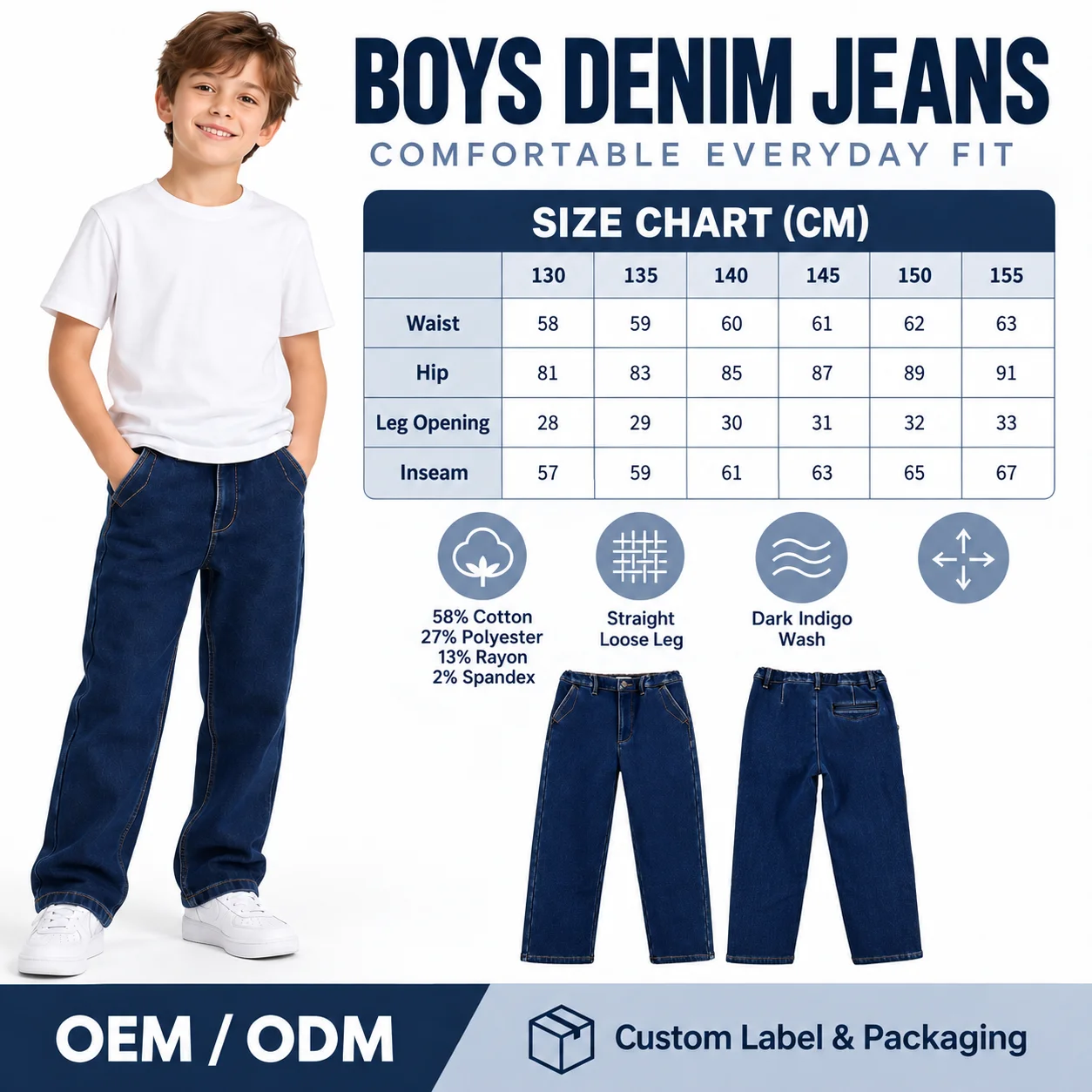 Custom Navy Duck Canvas Pants Men Hip Hop Utility Work Baggy Carpenter Jeans Boys Plain Baggy Jeans