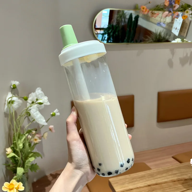 Custom Reusable Boba Cups with Lid and Straw 850ml clear Juice Plastic Cup